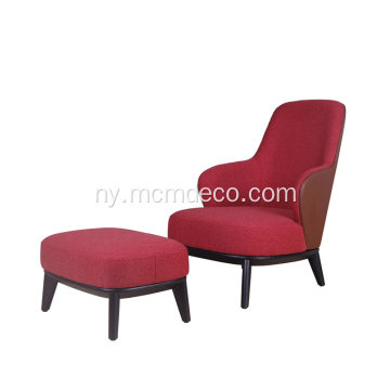 Mtundu Wamakono Wa Red Leslie Highback Fabric Armchair